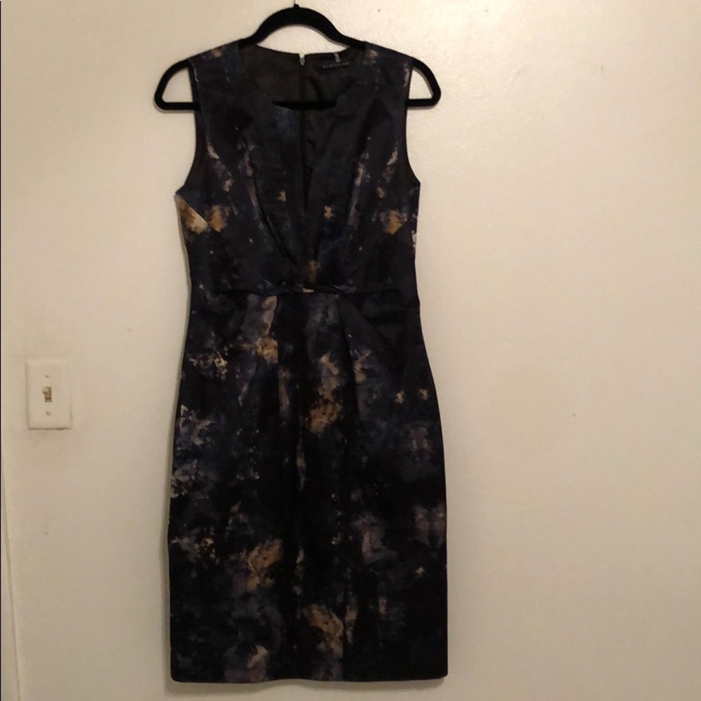 Elie Tahari Navy Charmeuse Dorris Dress